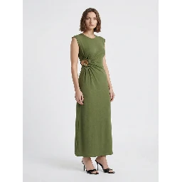 فستان تانك مكشكش مزين بحجر معدني