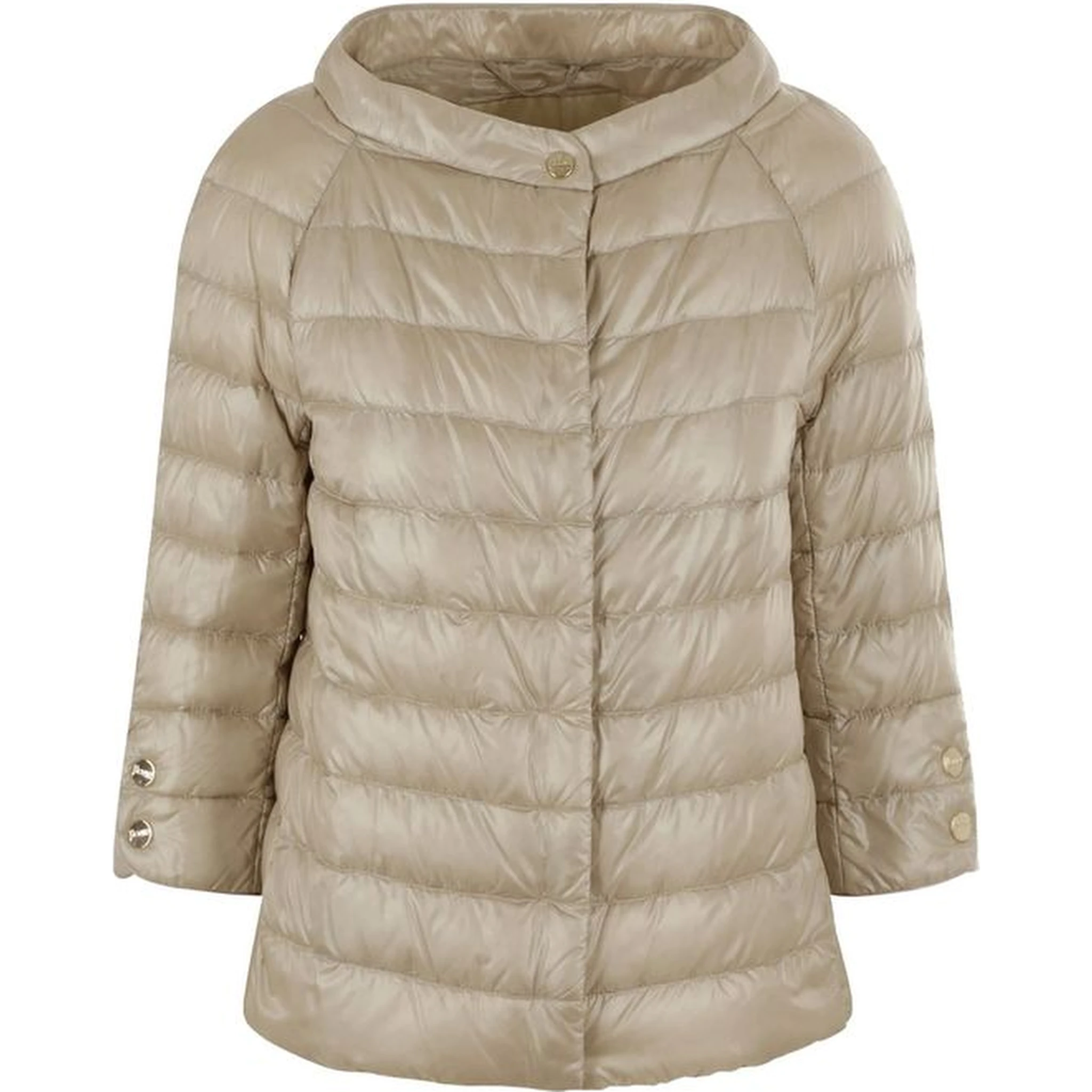 Beige Polyamide Full-Length Jacket