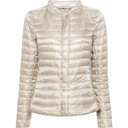 Beige Polyamide Full-Length Jacket