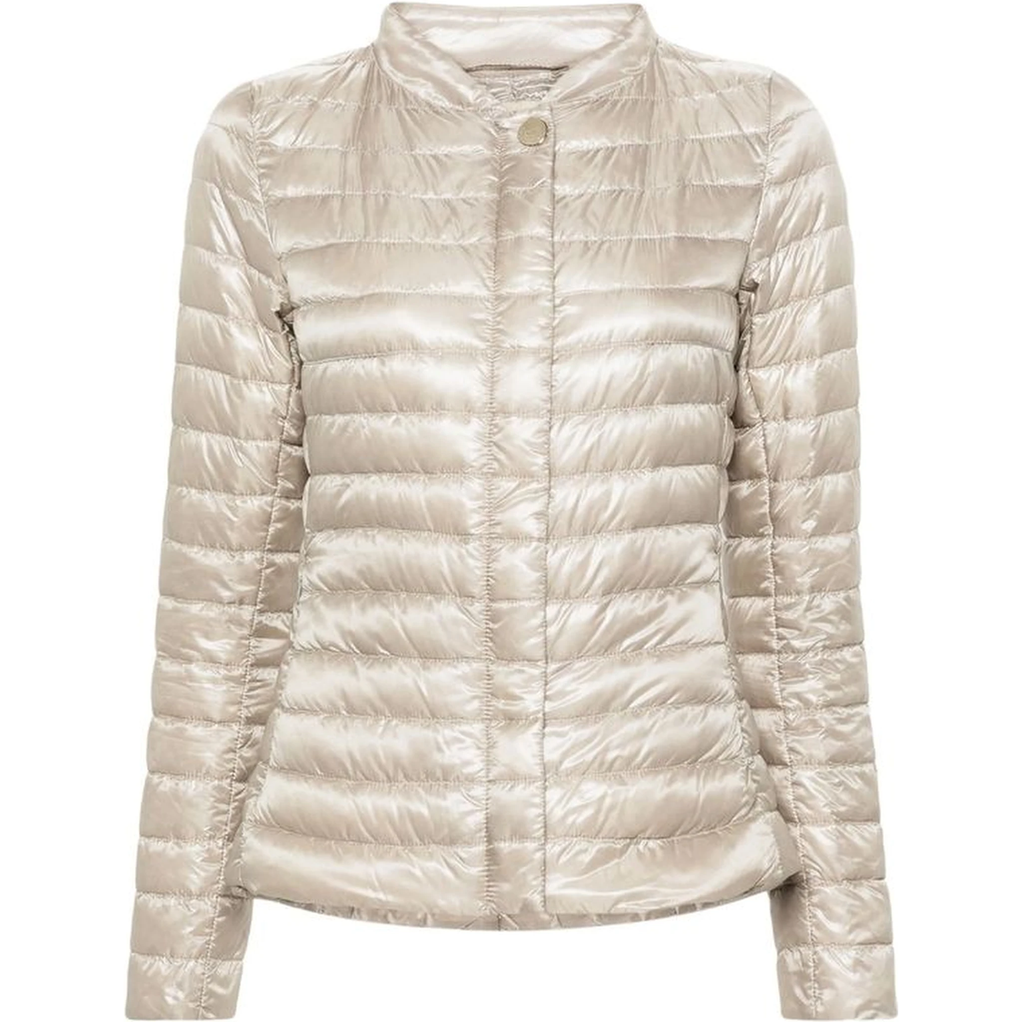 Beige Polyamide Full-Length Jacket