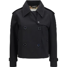 Black Cotton Trench Coat