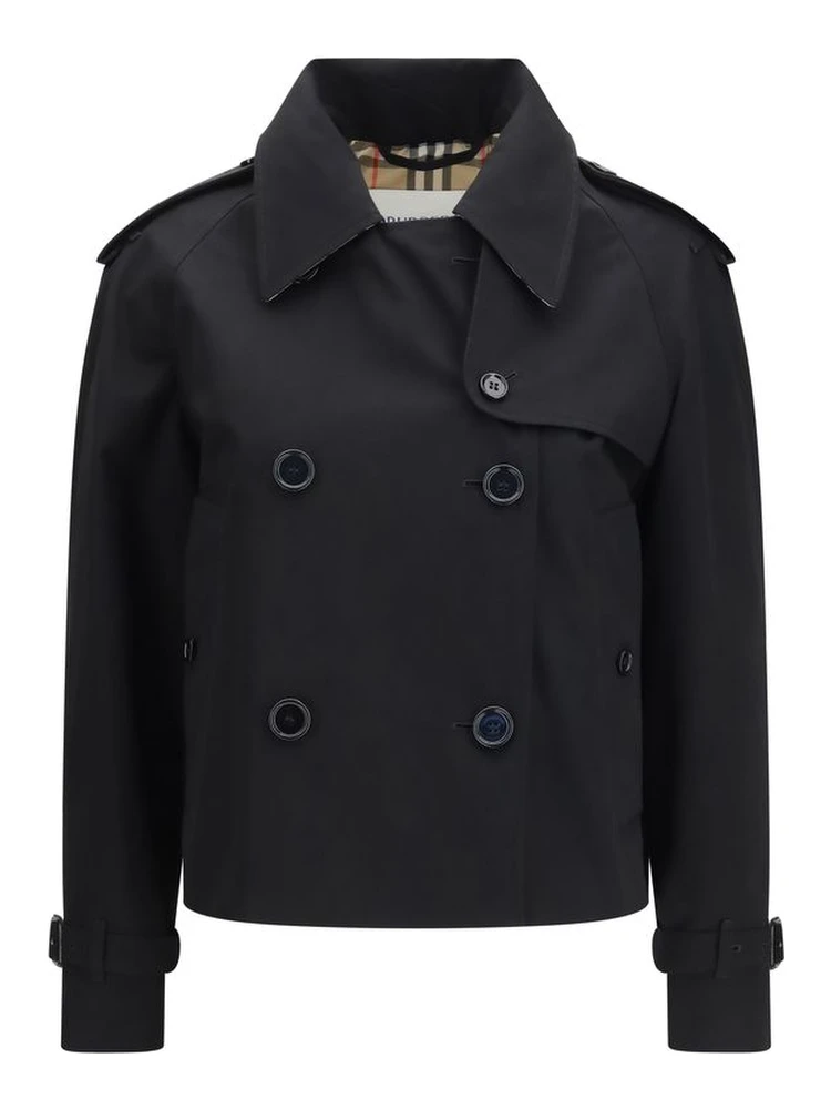 Black Cotton Trench Coat