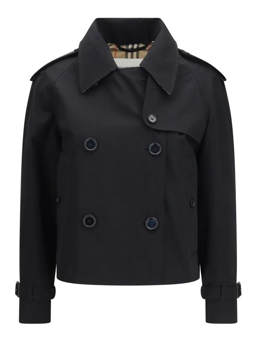 Black Cotton Trench Coat