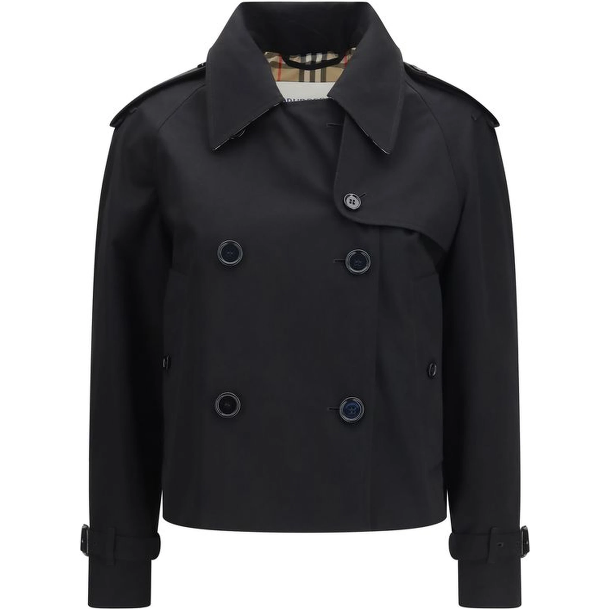 Black Cotton Trench Coat