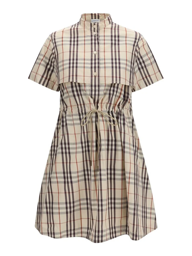 Beige Cotton Casual Dress