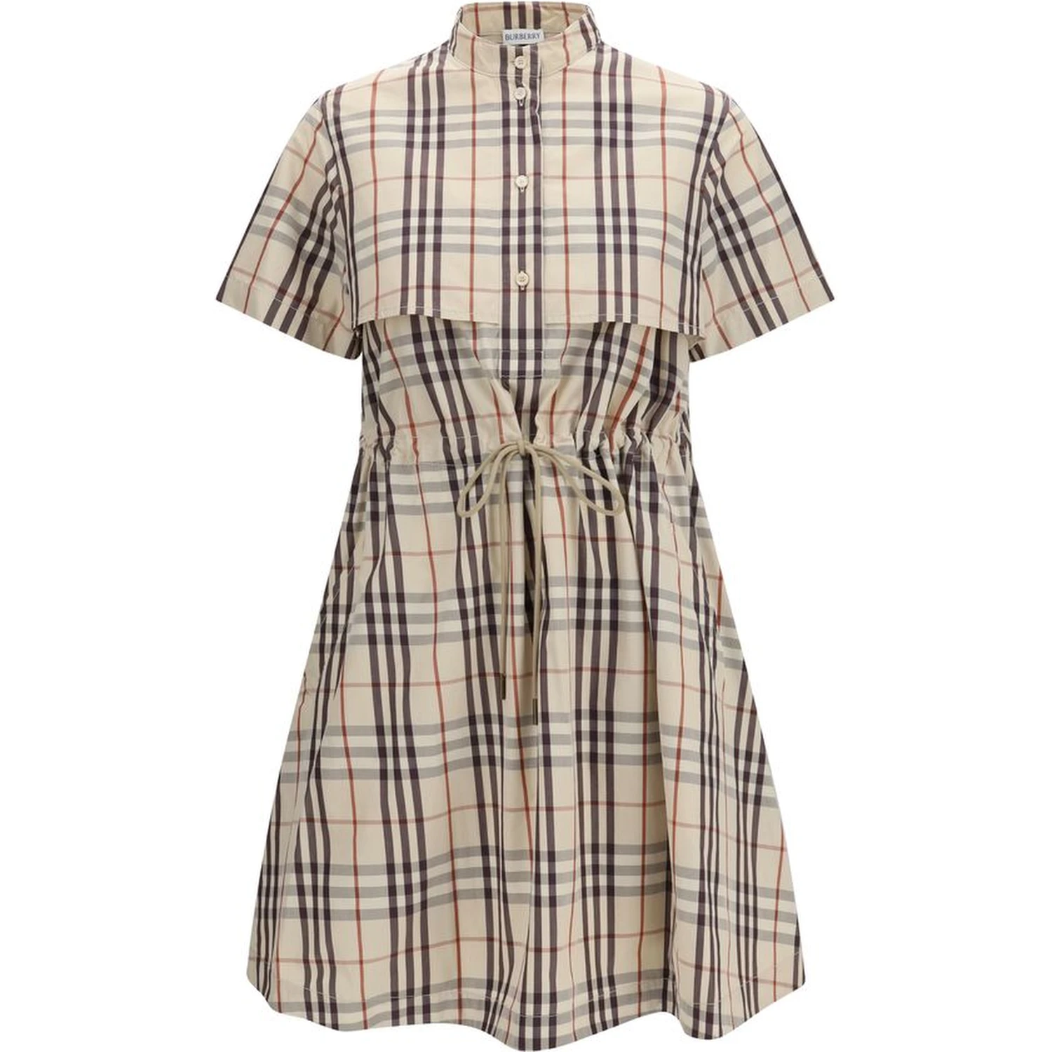 Beige Cotton Casual Dress