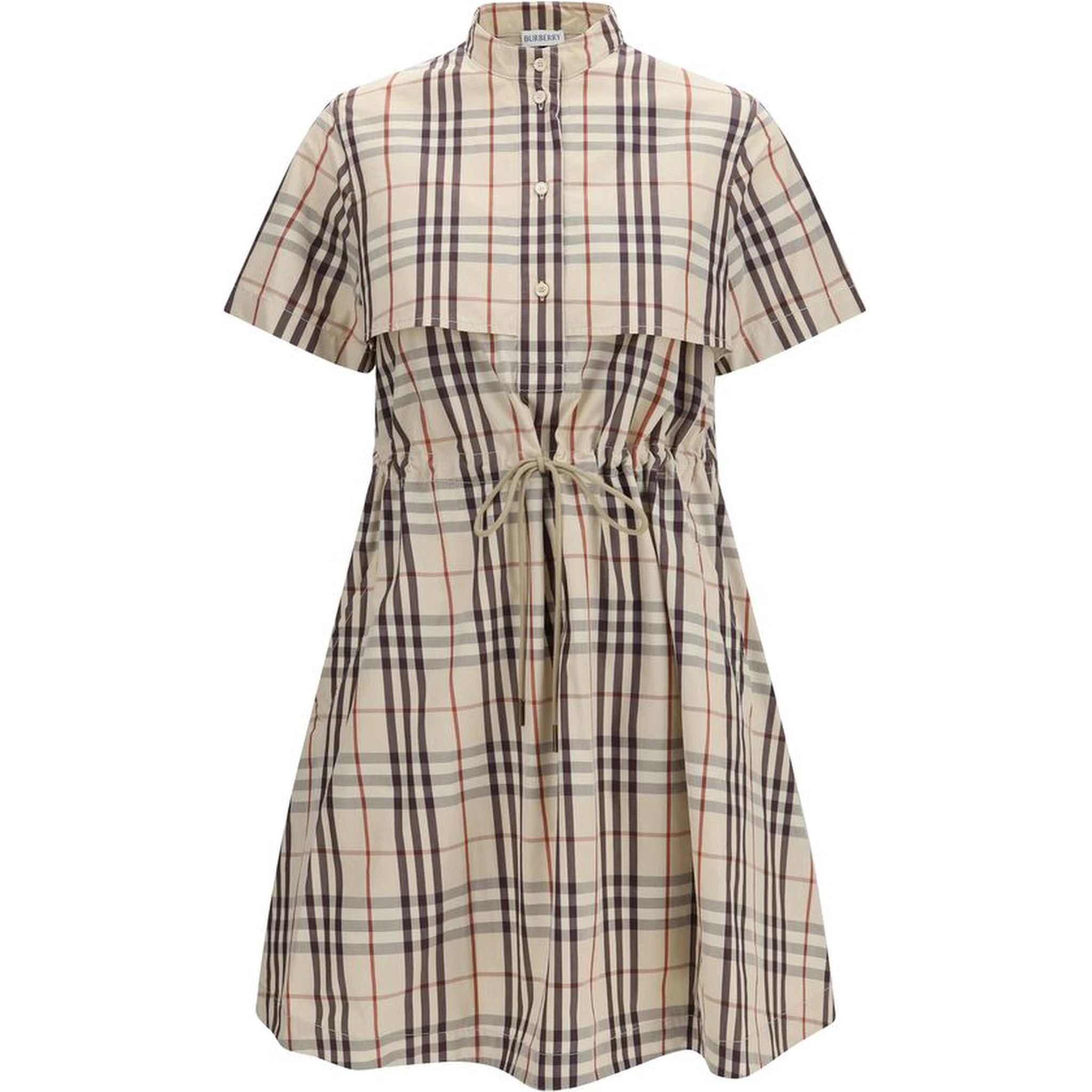 Beige Cotton Casual Dress