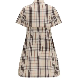 Beige Cotton Casual Dress