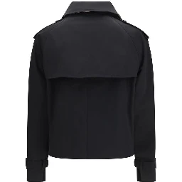 Black Cotton Trench Coat