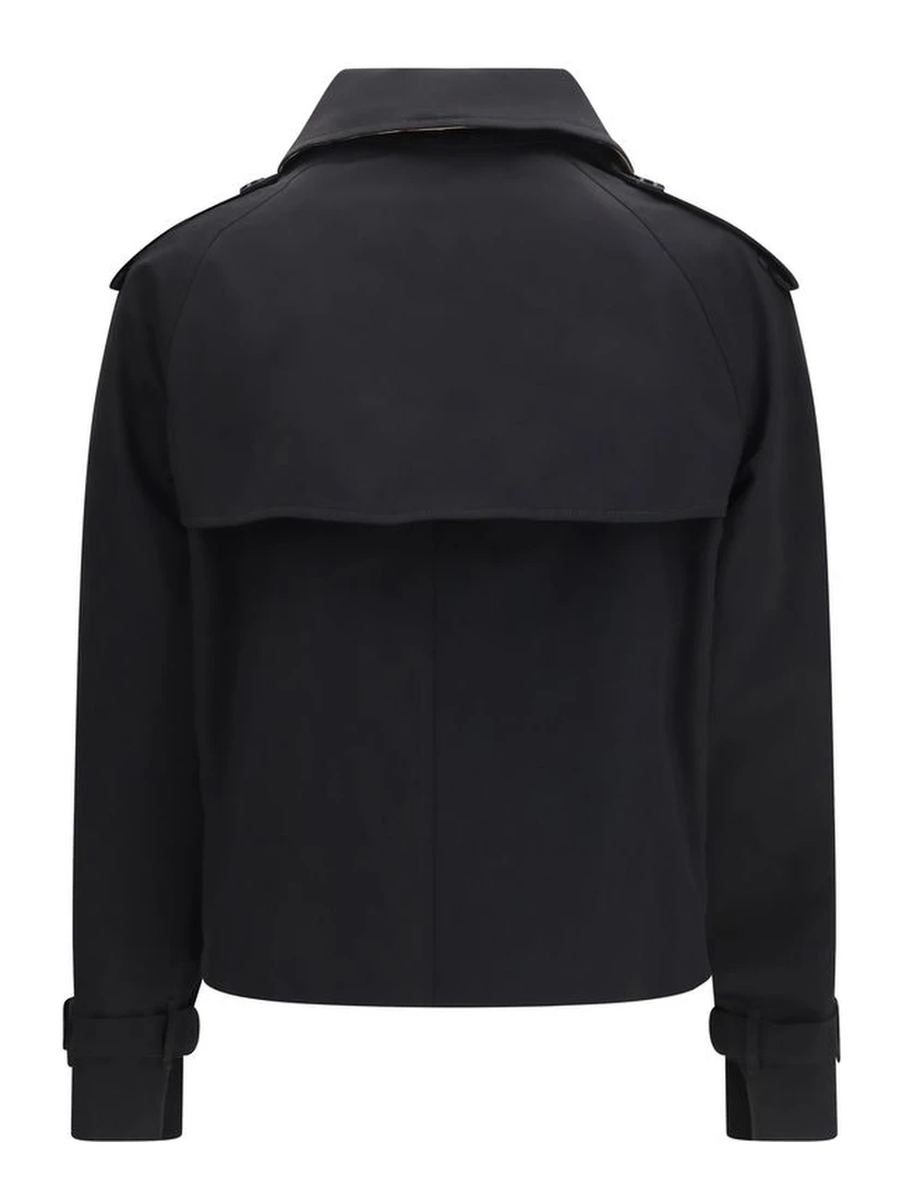 Black Cotton Trench Coat