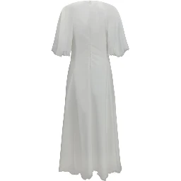 White Cotton Casual Dress