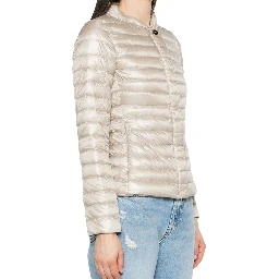 Beige Polyamide Full-Length Jacket