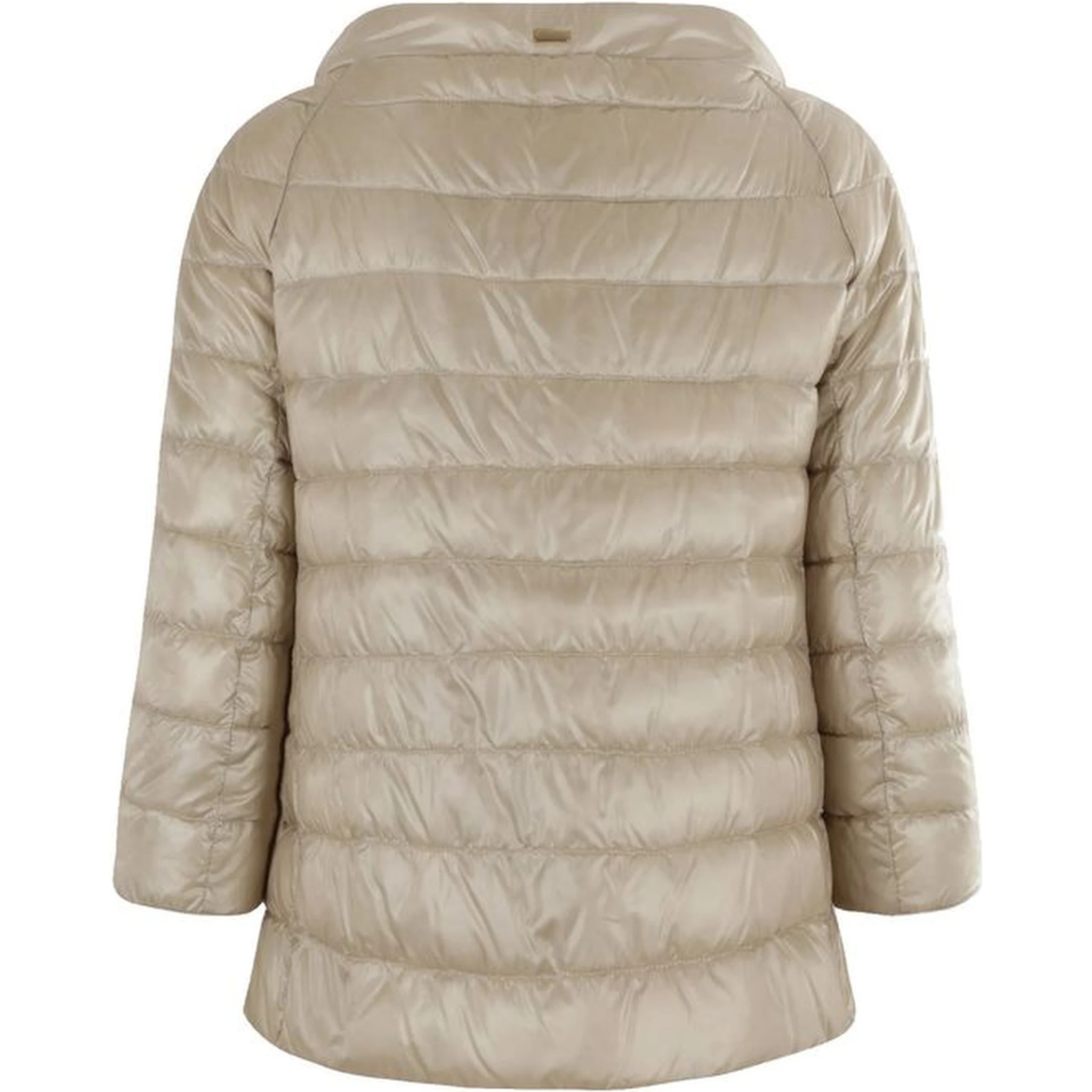 Beige Polyamide Full-Length Jacket