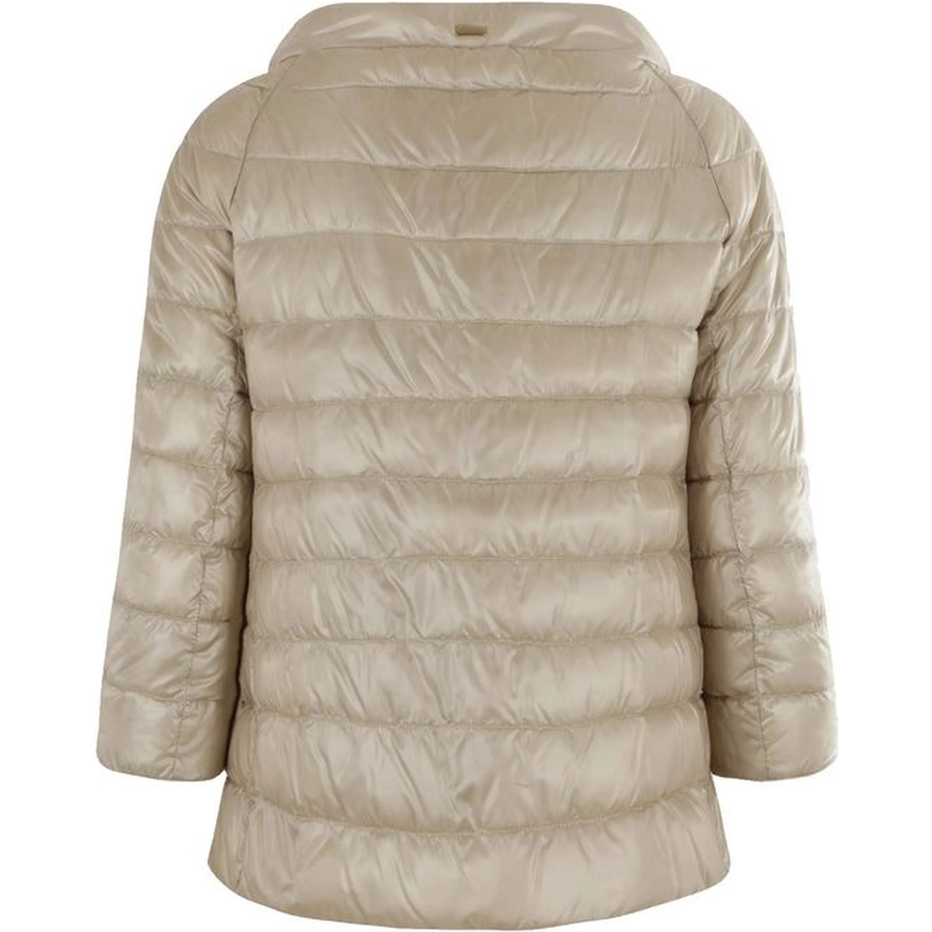 Beige Polyamide Full-Length Jacket