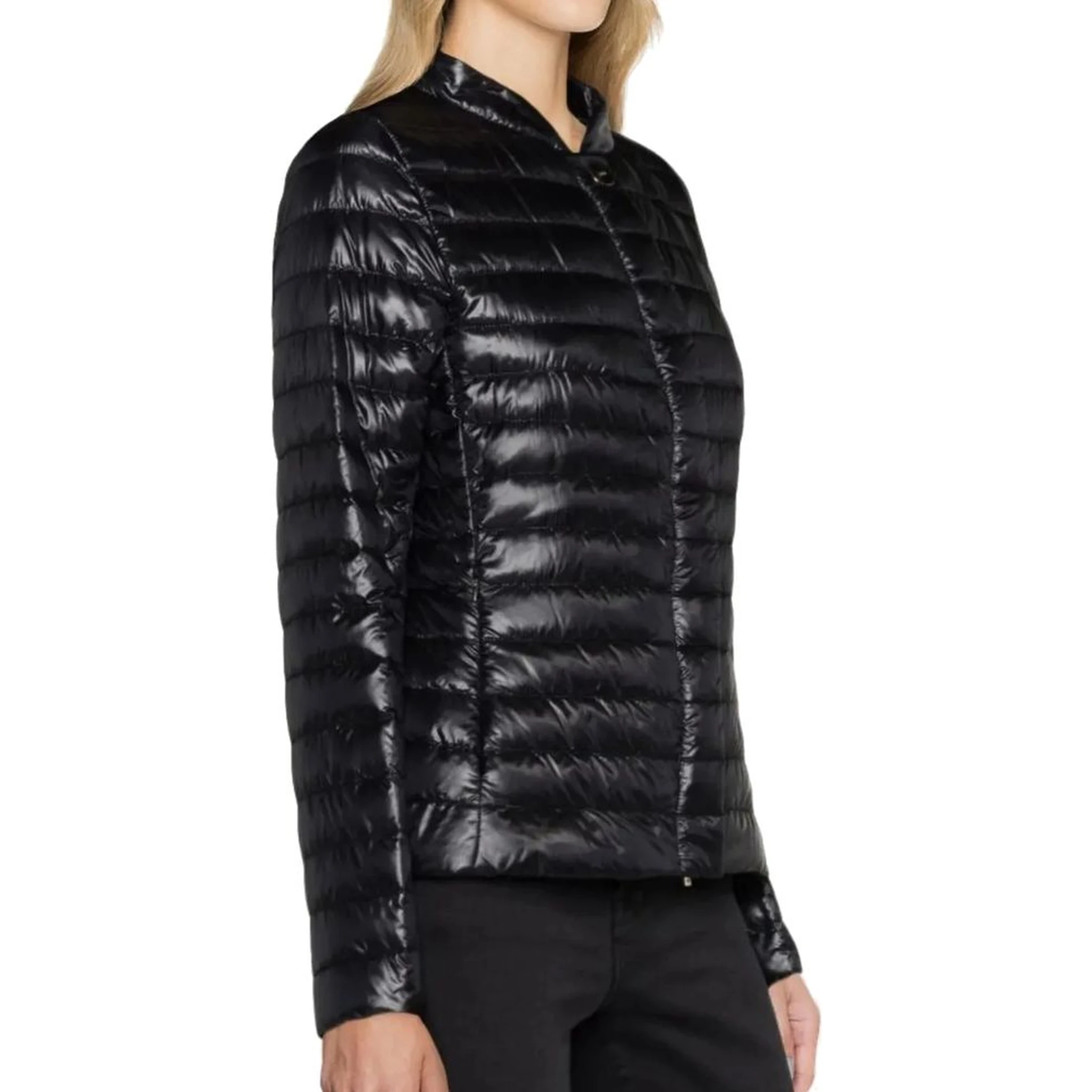 Black Polyamide Full-Length Jacket