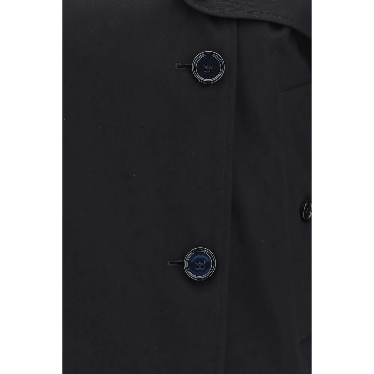 Black Cotton Trench Coat