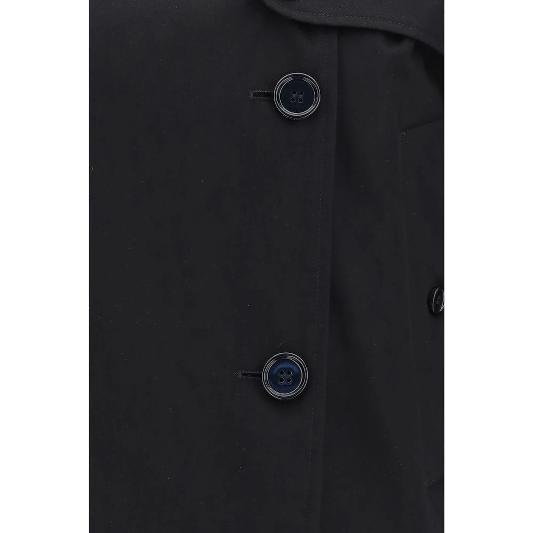 Black Cotton Trench Coat