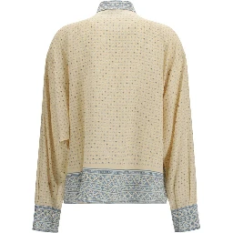 Beige Silk Pattern Shirt