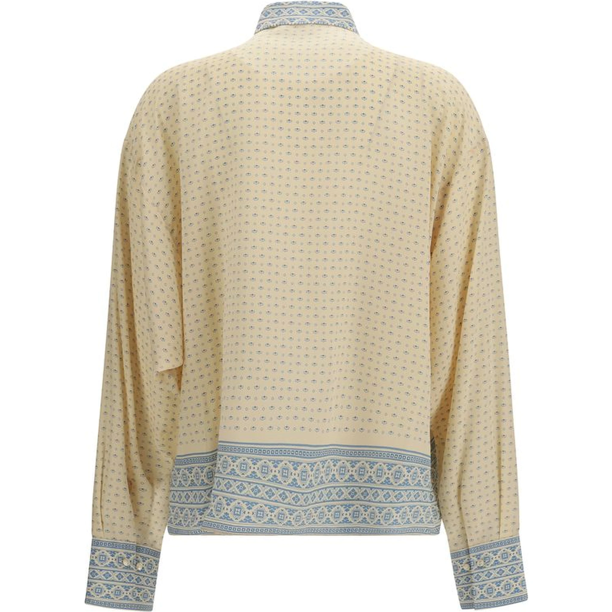 Beige Silk Pattern Shirt