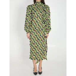 فستان حريري مطبوع