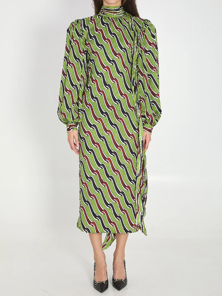 فستان حريري مطبوع