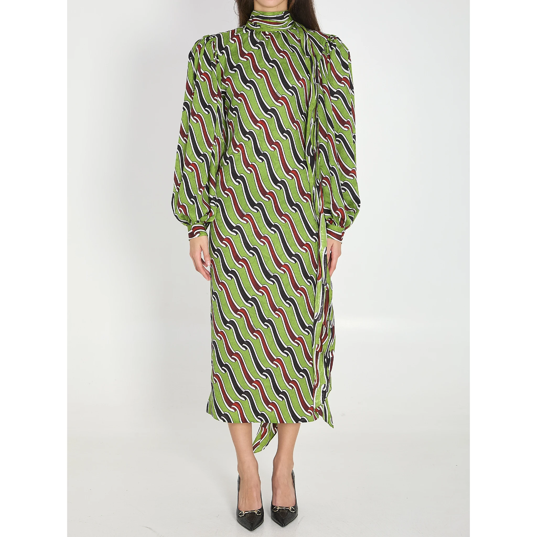 فستان حريري مطبوع