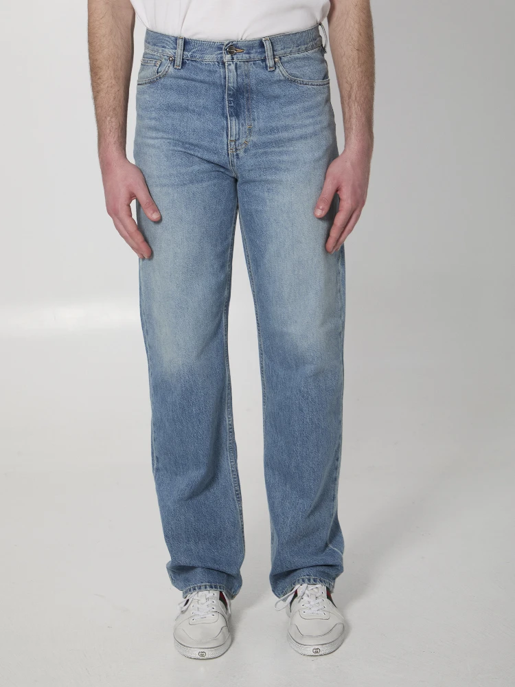 Cotton denim pants
