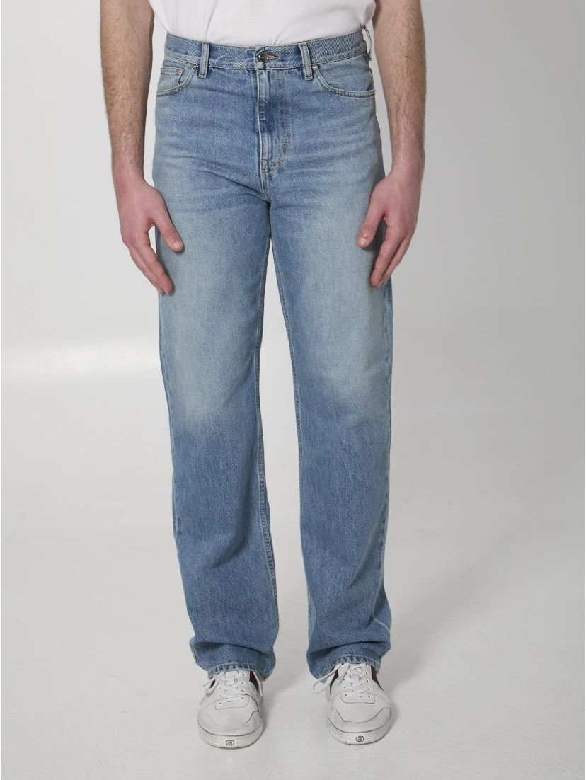 Cotton denim pants