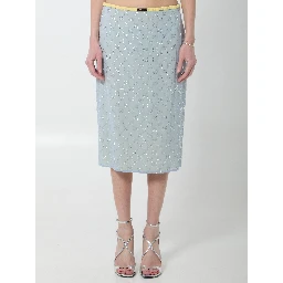 Skirt in silk chiffon with crystals