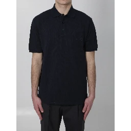 Embroidered cotton piqué polo shirt