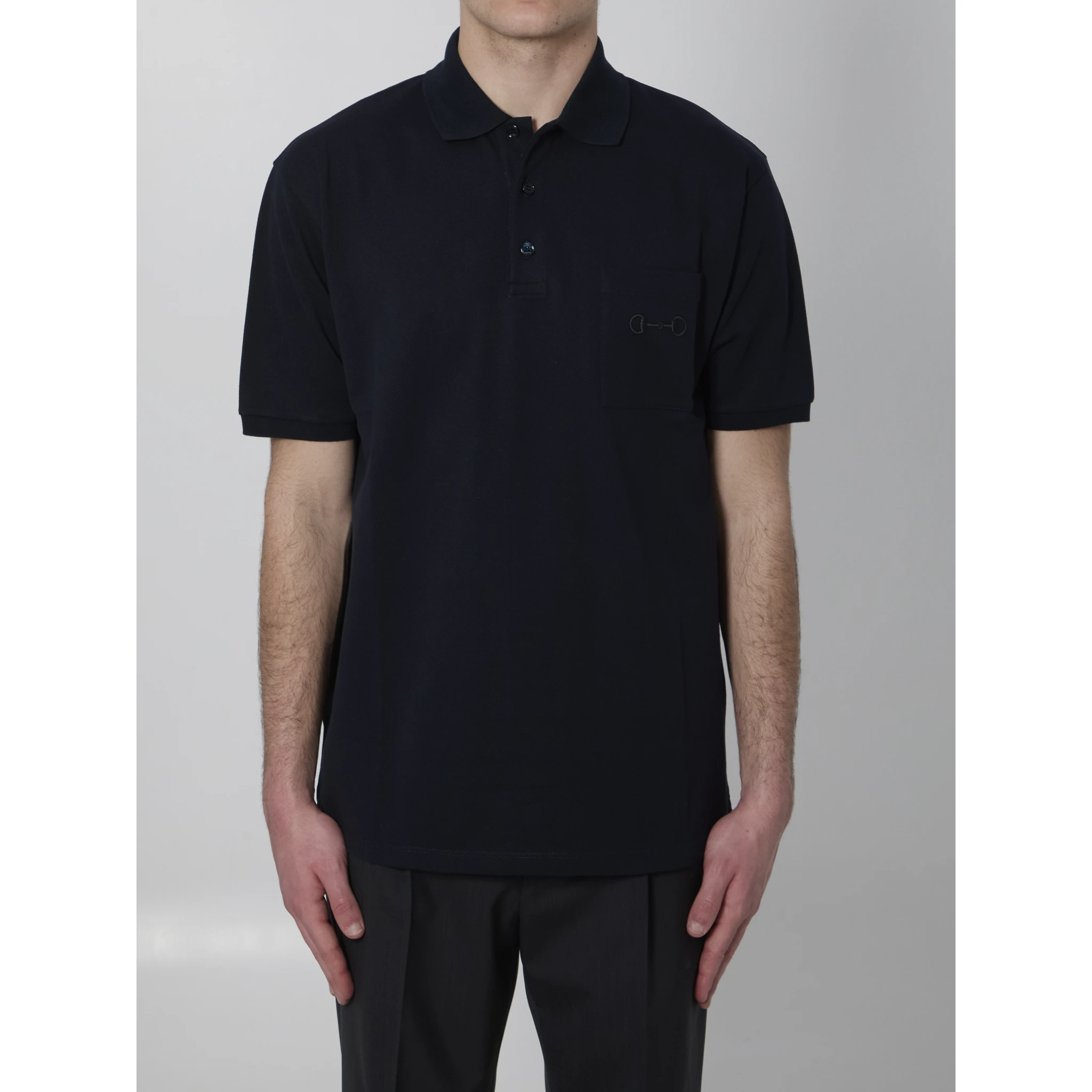 Embroidered cotton piqué polo shirt