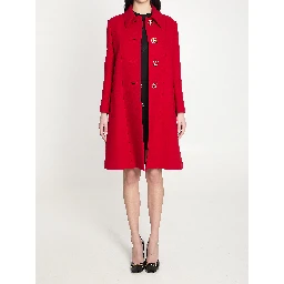 Double G natté wool coat