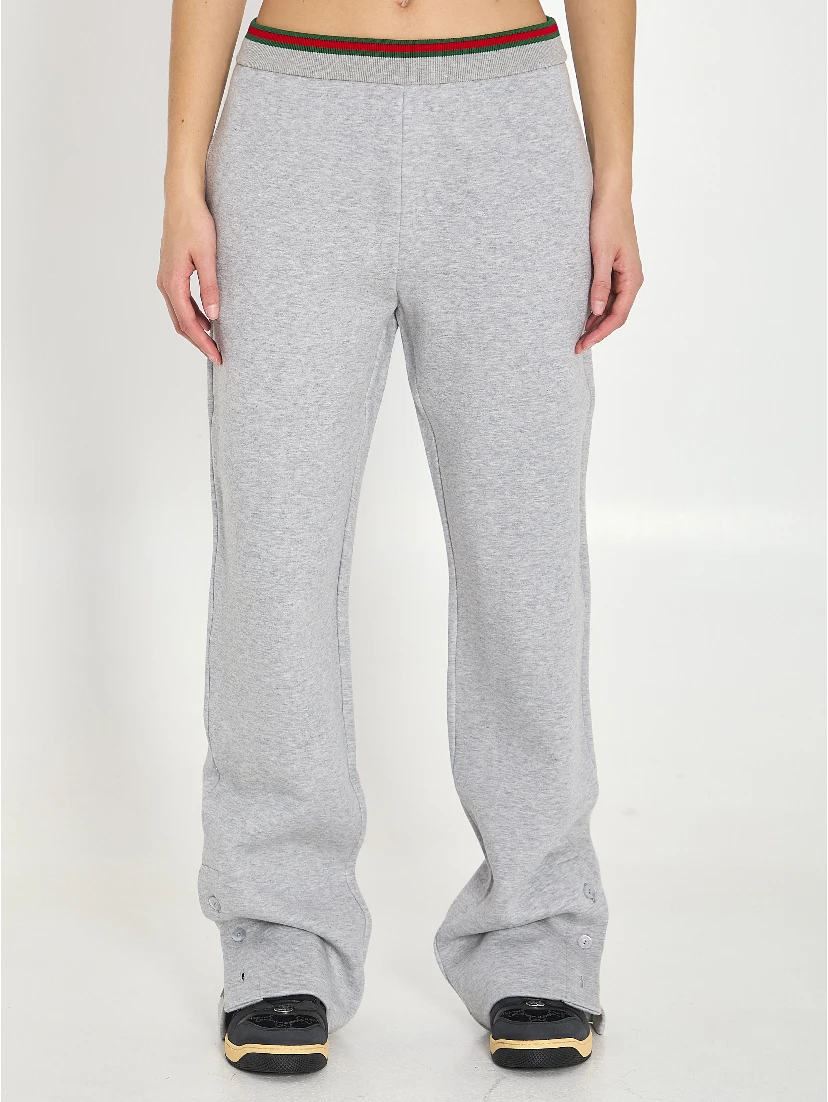 Web cotton jersey leisure pants