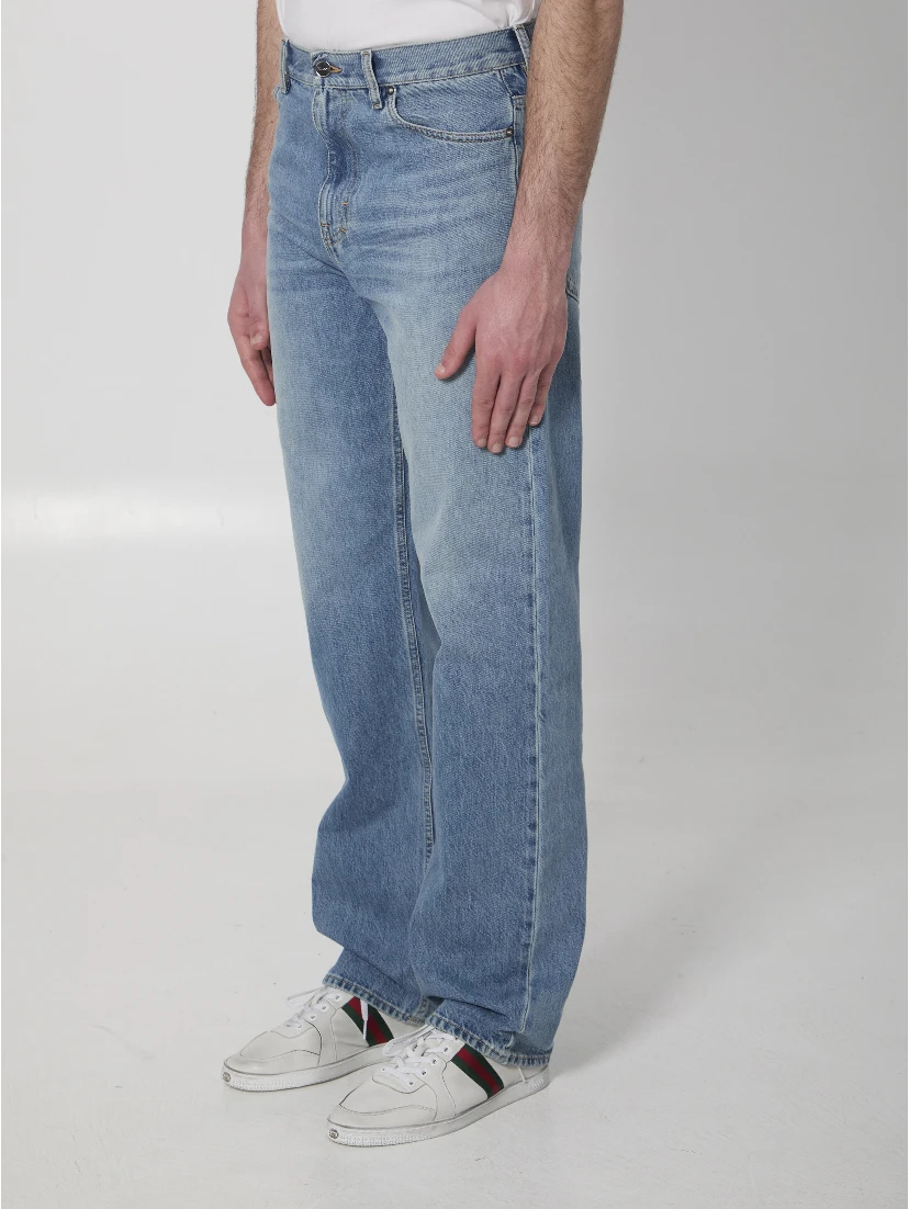 Cotton denim pants