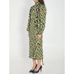 فستان حريري مطبوع