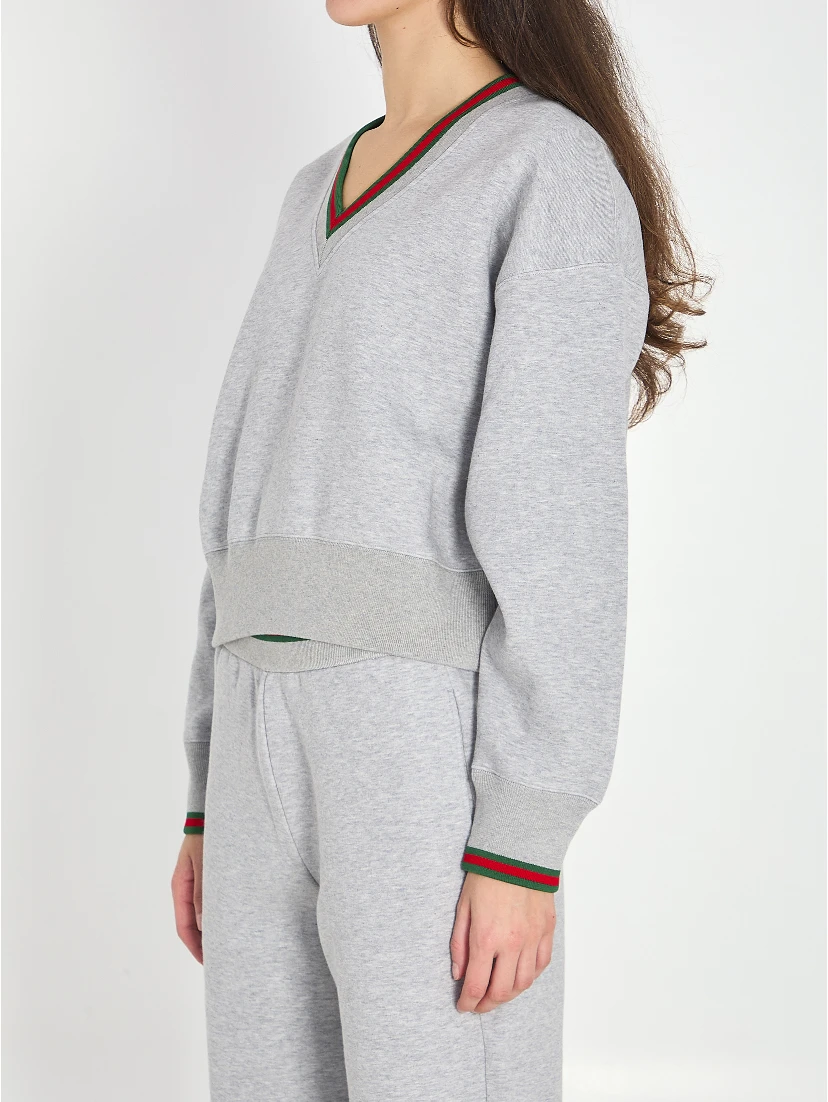 Web cotton jersey sweatshirt