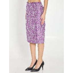 Printed silk skirt