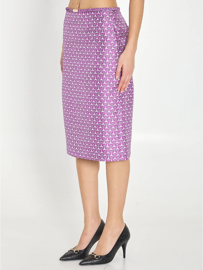 Printed silk skirt