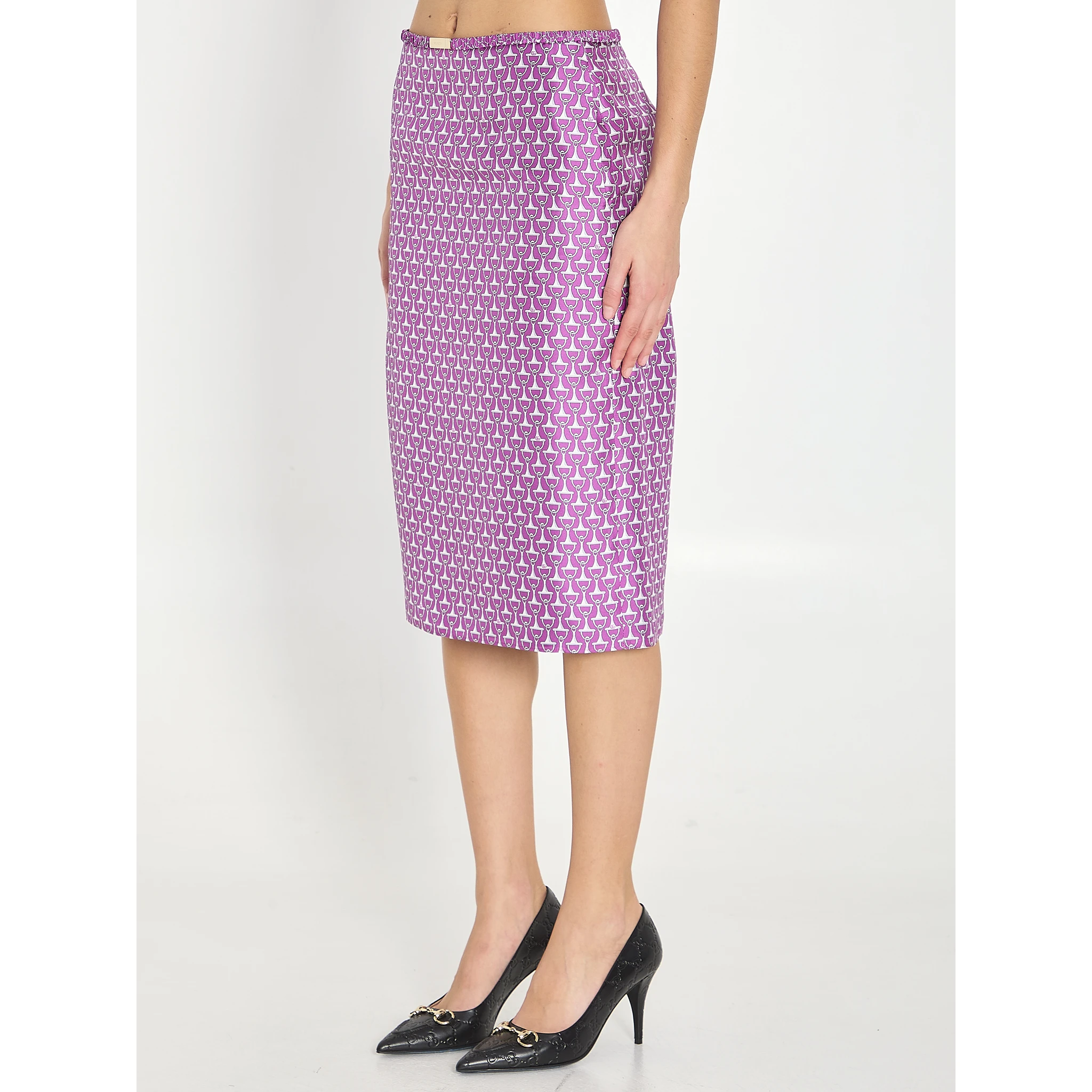 Printed silk skirt