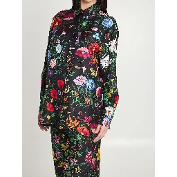 Printed silk twill shirt