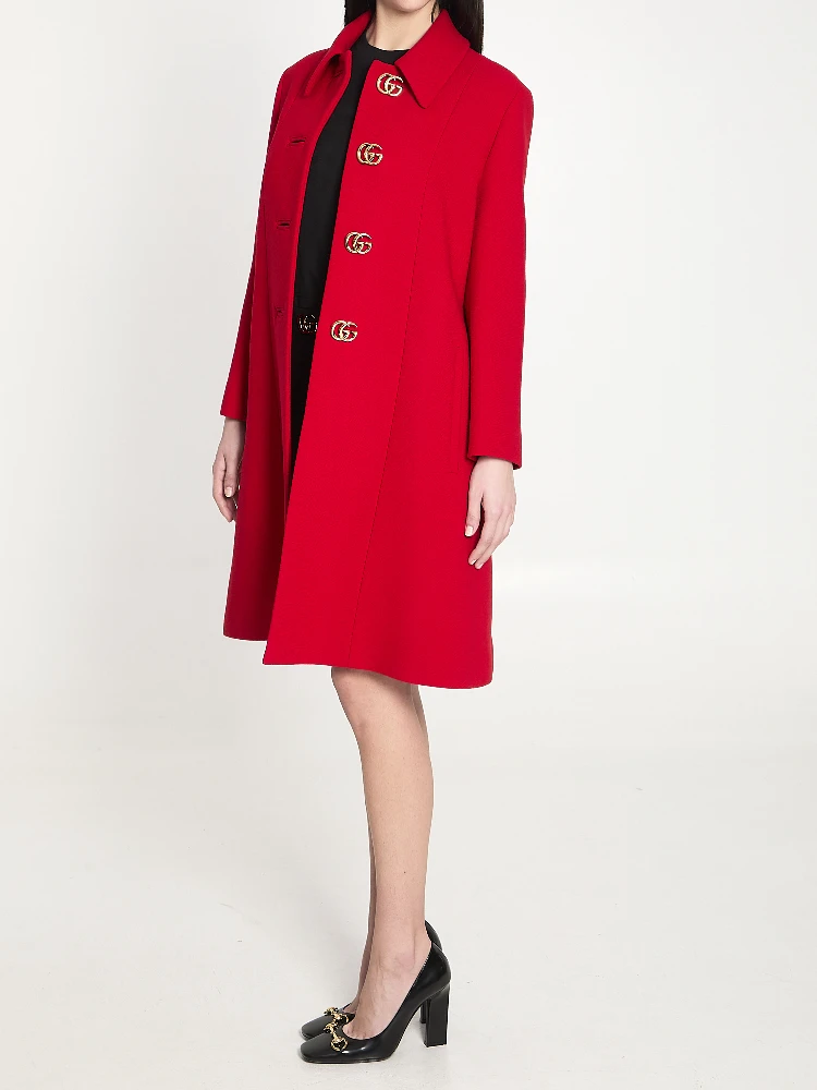Double G natté wool coat alternative