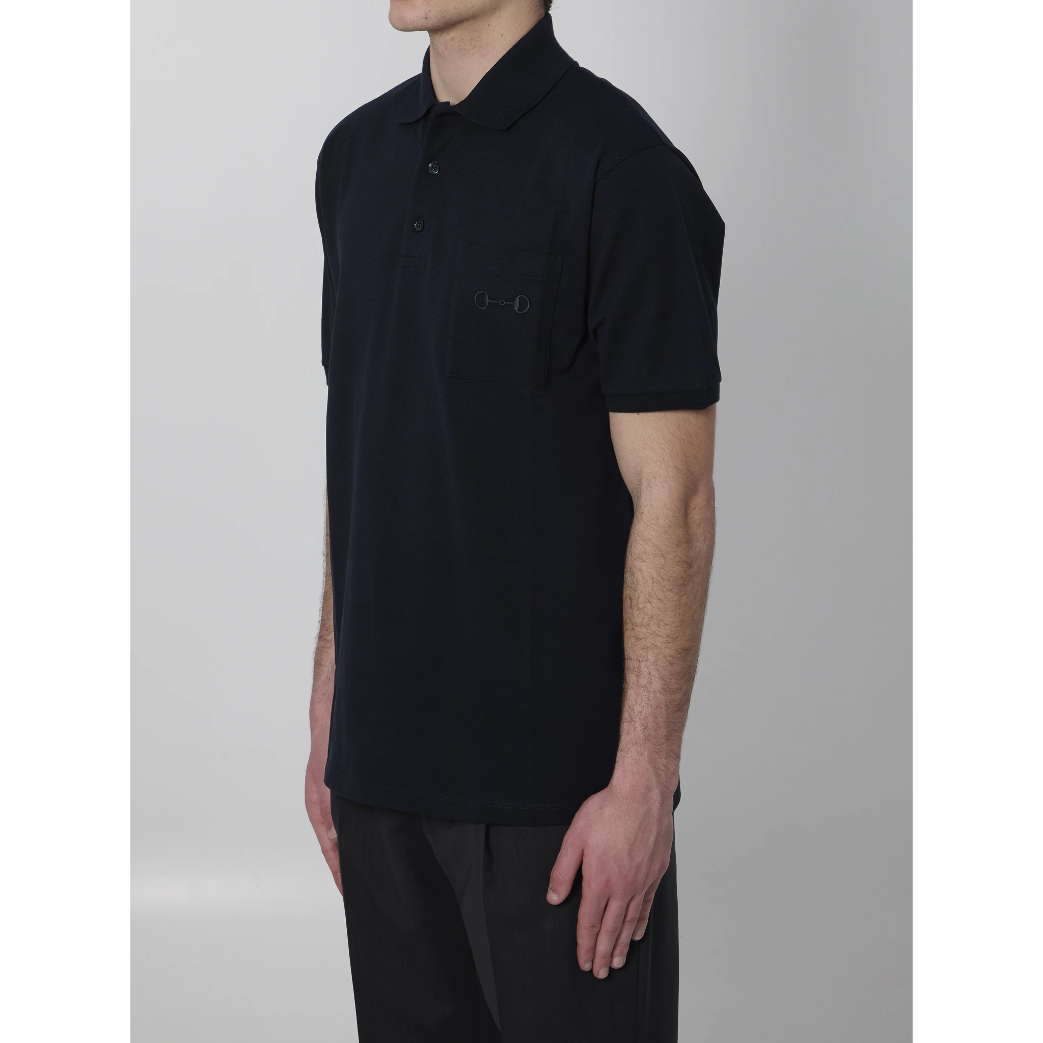 Embroidered cotton piqué polo shirt