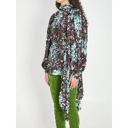 Printed silk twill shirt