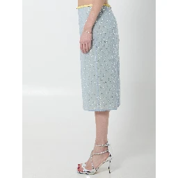 Skirt in silk chiffon with crystals