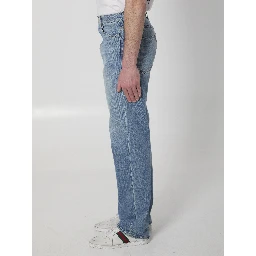 Cotton denim pants