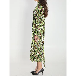 فستان حريري مطبوع