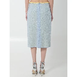 Skirt in silk chiffon with crystals