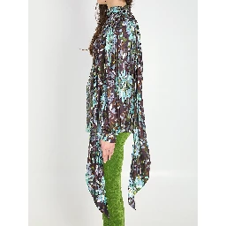 Printed silk twill shirt