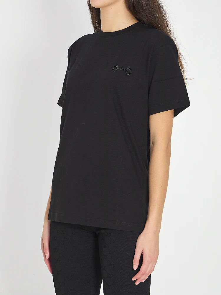 Cotton jersey T-shirt with embroidery alternative