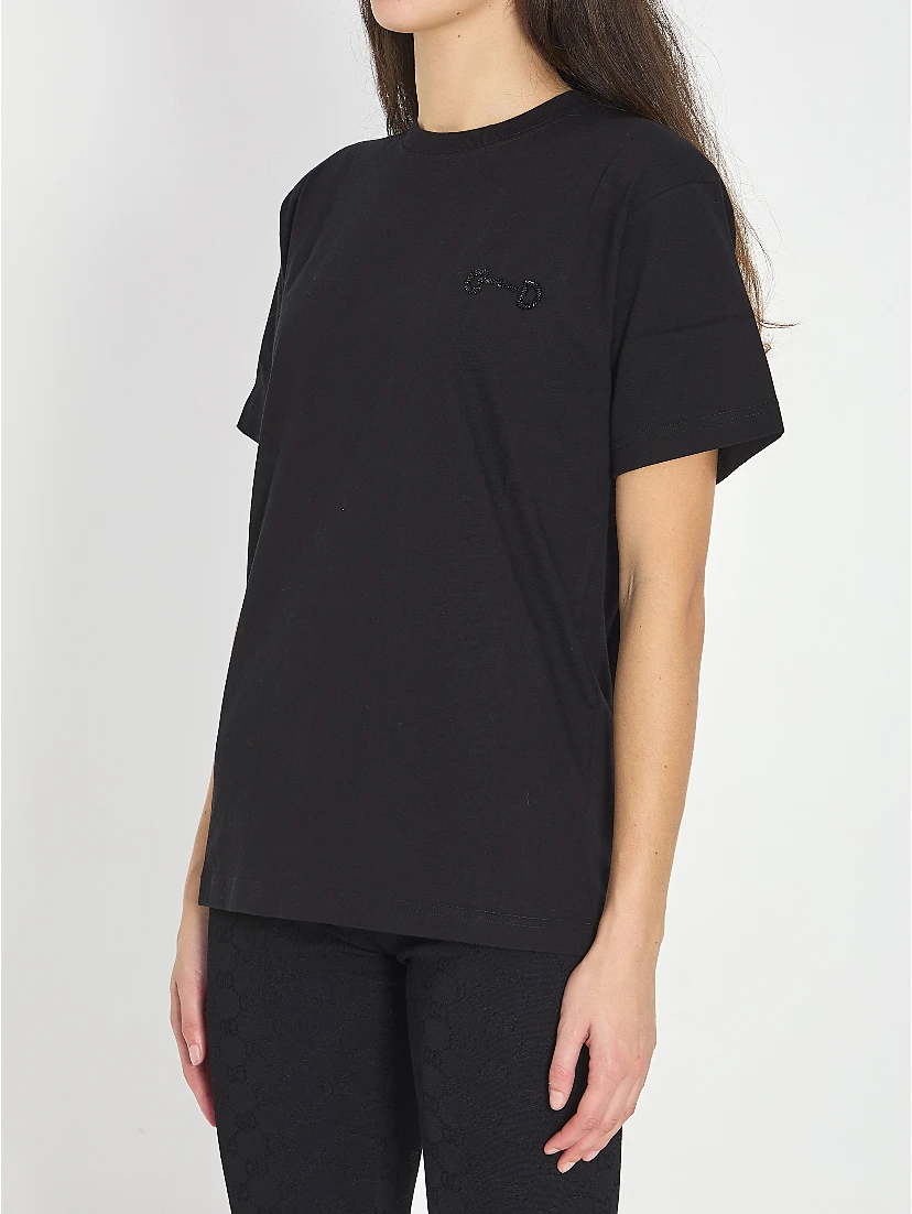 Cotton jersey T-shirt with embroidery